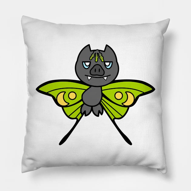 Grey MothBat Pillow by CoreyUnlimited