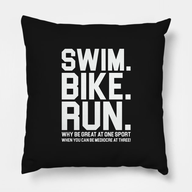 Swim. Bike. Run. Pillow by Venus Complete