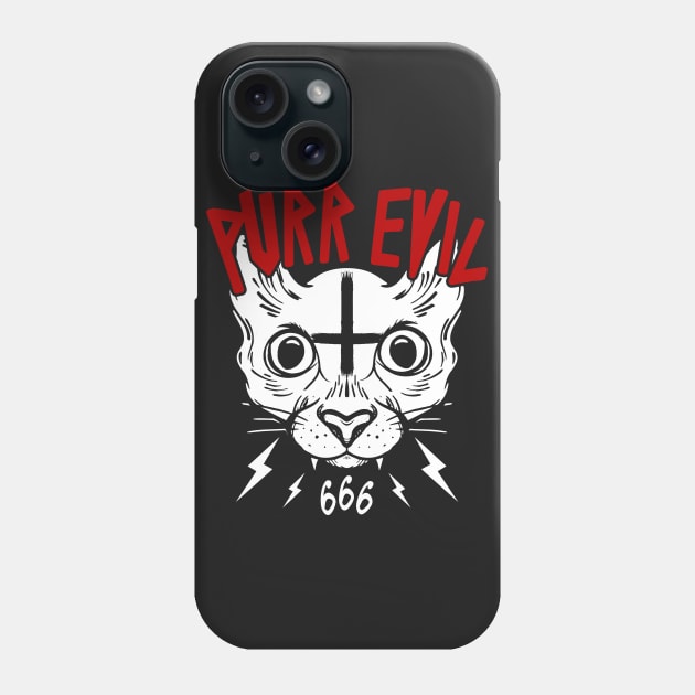 PURR EVIL - SATANIC CAT - OCCULT CAT - FUNNY CAT OCCULT Phone Case by Tshirt Samurai