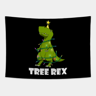 Christmas Tree Rex Trex cute dinosaur Tapestry