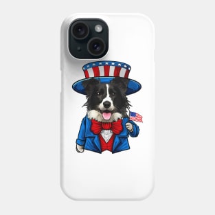 Fourth of July Border Collie Phone Case