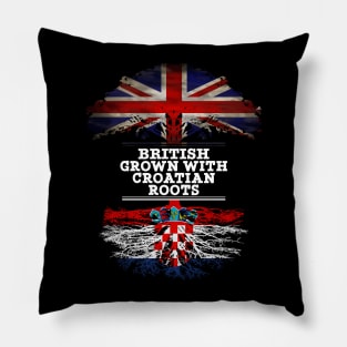 British Grown With Croatian Roots - Gift for Croatian With Roots From Croatia Pillow