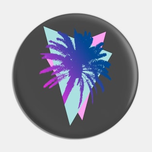 Faded Blue Glow Retrowave Palm Tree Pin