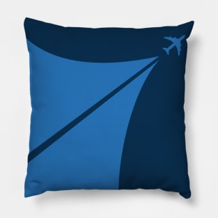 Blue Aviation Aicraft Minimalistic Design Pillow