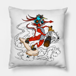 skater fox t-shirt 5 Pillow