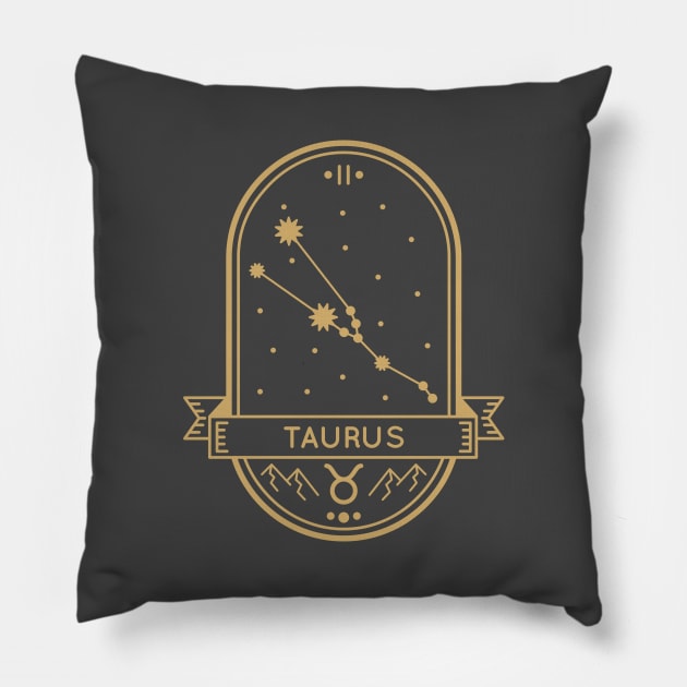 Taurus Gold Sigil Pillow by MimicGaming