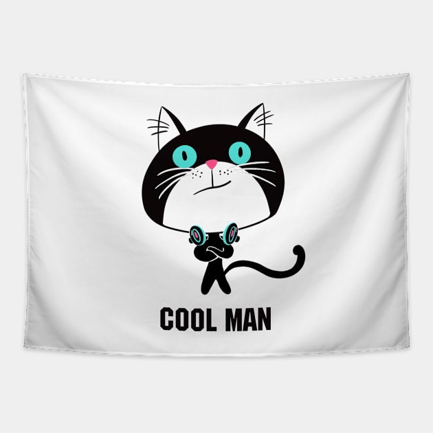 Cat "Cool man" Tapestry by AlinaArt