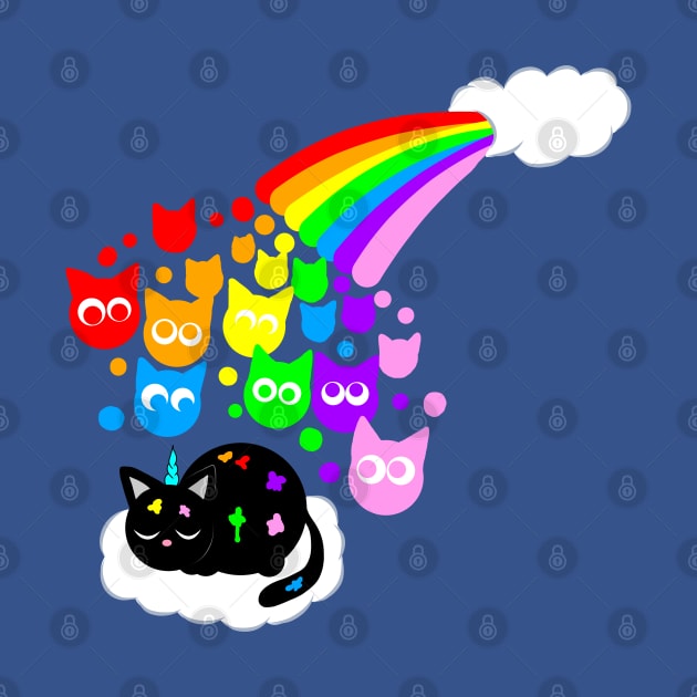 Rainbow kitty rain by MelanieJeyakkumar