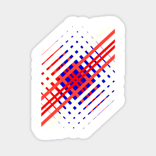 Red And Blue Lines Seamless Pattern Geometric Magnet