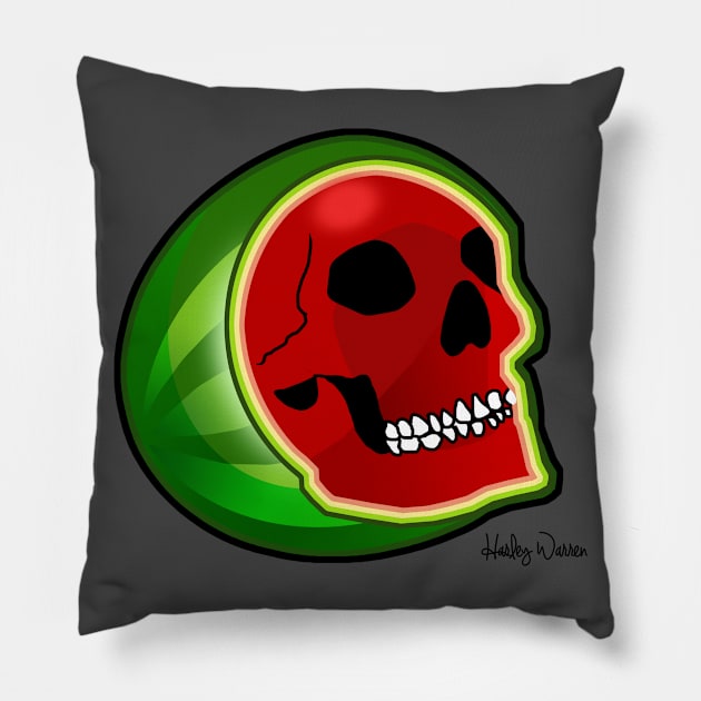 Three Watermelons Win! Pillow by Harley Warren