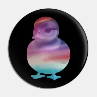 Purple blue watercolor ducky Pin