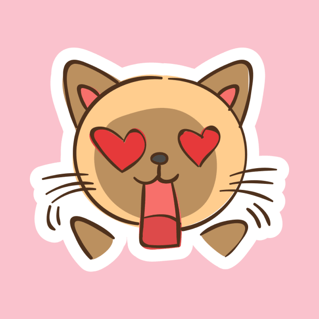 Kitty Cat Animal Pet Design In love Heart Eyes T-Shirt Sticker by ivaostrogonac