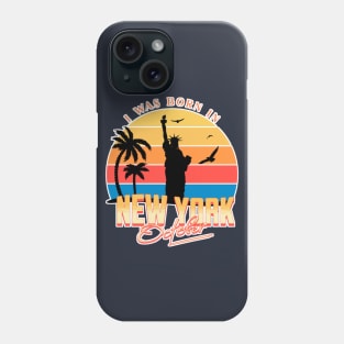 October was born in new york retro Phone Case