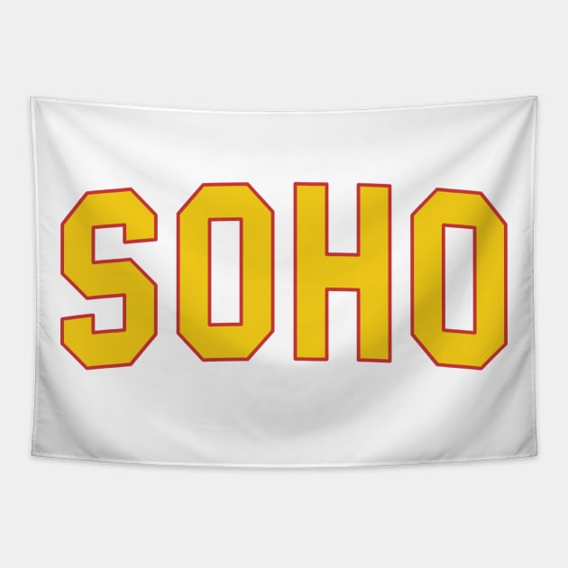 Soho (yellow) Tapestry by BeeHappyTees