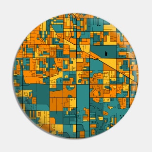 Surrey Map Pattern in Orange & Teal Pin