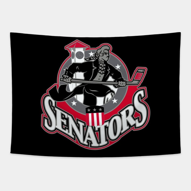 Senators Hockey Logo Tapestry by DavesTees