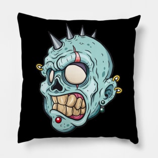 Zombie Punk - Scary Halloween Cartoon Art Pillow