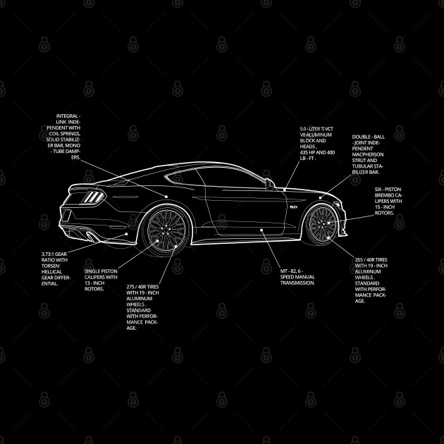 S550 Mustang GT Line art. - Mustang - Phone Case