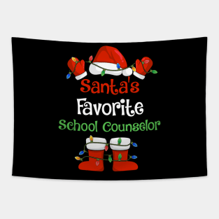 Santa's Favorite School Counselor Funny Christmas Pajamas Tapestry