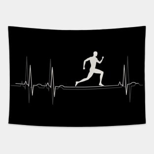 Heartbeat Running - I Love Running Tapestry