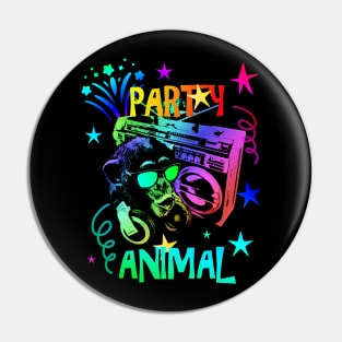 Monkey Boombox Party Animal Pin