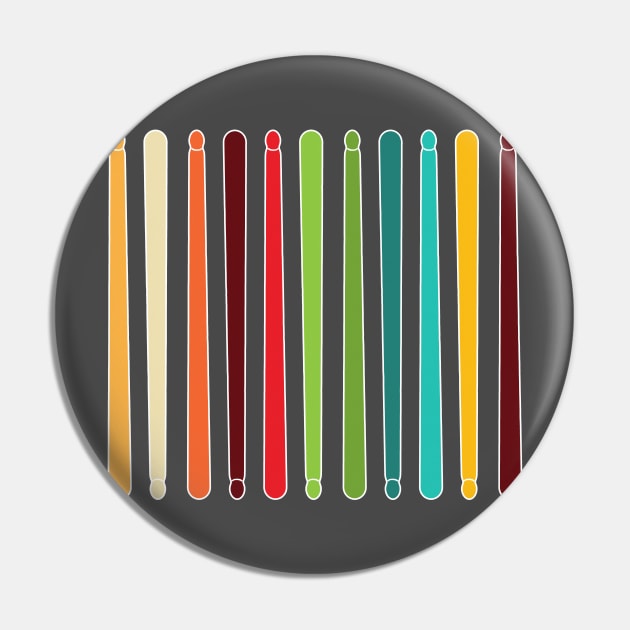 Retro DrumSticks Design /// Marching Band Percussion Pin by DankFutura