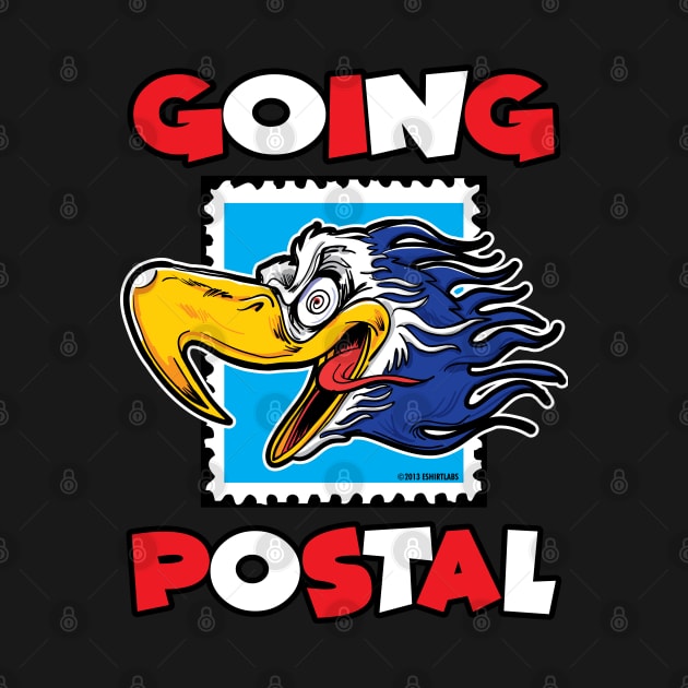 Going Postal Crazy Eagle on a Stamp by eShirtLabs