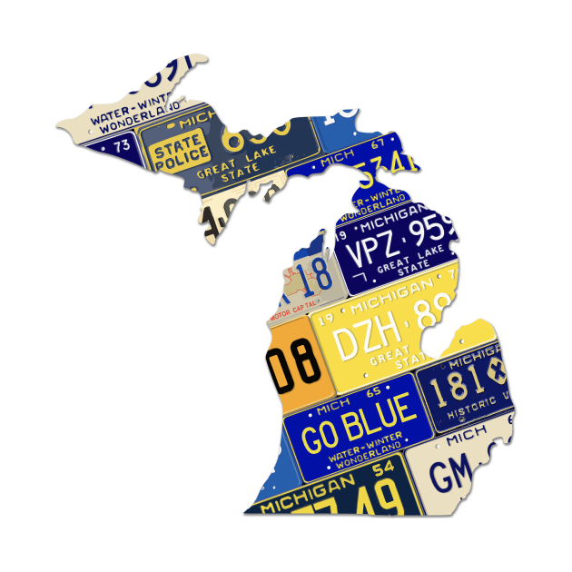 Michigan License Plates - Go Blue by sandekel