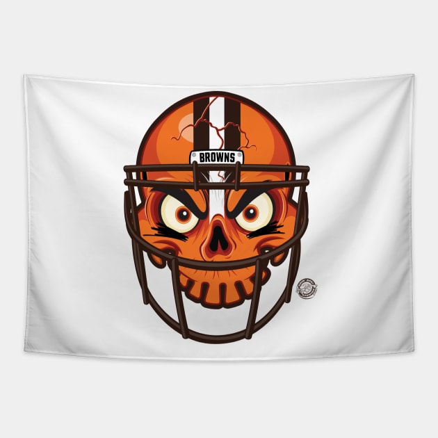 Cleveland Browns SkullyDawg Helmet Tapestry by Goin Ape Studios