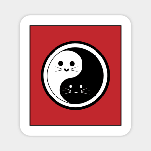 Yin Yang Cats Magnet