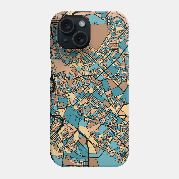 Rome Map Pattern in Mid Century Pastel Phone Case by PatternMaps