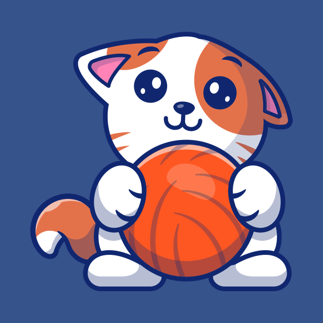 Cute Cat Playing Ball Cartoon (5) by Catalyst Labs