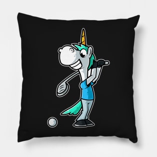 Unicorn Golf Player Golfer Golfing Funny Kids Boys print Pillow