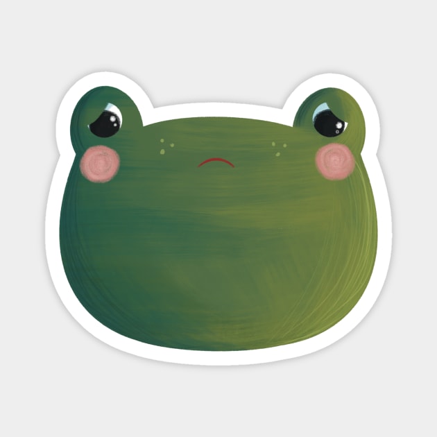 Sad Frog Magnet by Emma Wiklund Art