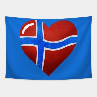 Flag of Norway in a shape of heart Tapestry