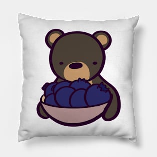 Black Bear Bearing Bluebearies Pillow