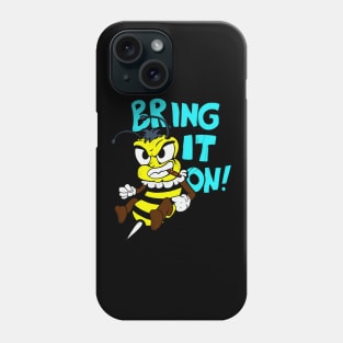 Cartoon Bee Bring It On Fighting Funny Insect Phone Case