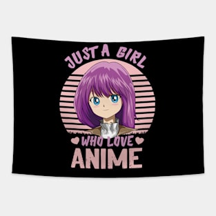 Just a Girl who Love Anime Manga Lover Humor Tapestry