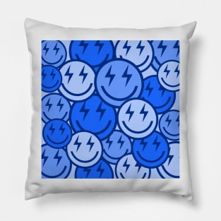 Lightning Bolt Smiley Faces Pillow