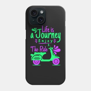 Life is a Journey: Enjoy the Ride - Colorful Minimalist Scooter Design Phone Case