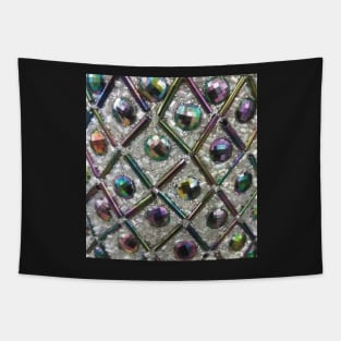 Photographic Image of Multi-colored Iridescent Beads Tapestry