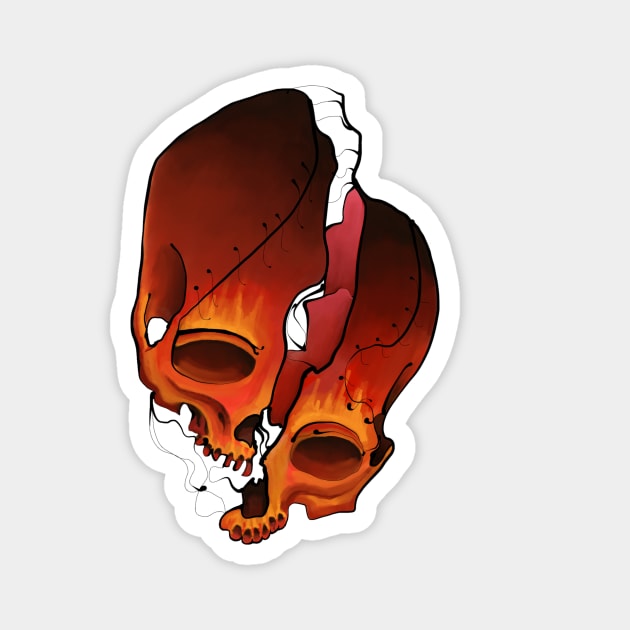 Fire Skull Magnet by DEMON LIMBS