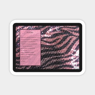 Photographic Image of Pink Zebra Sequins Magnet