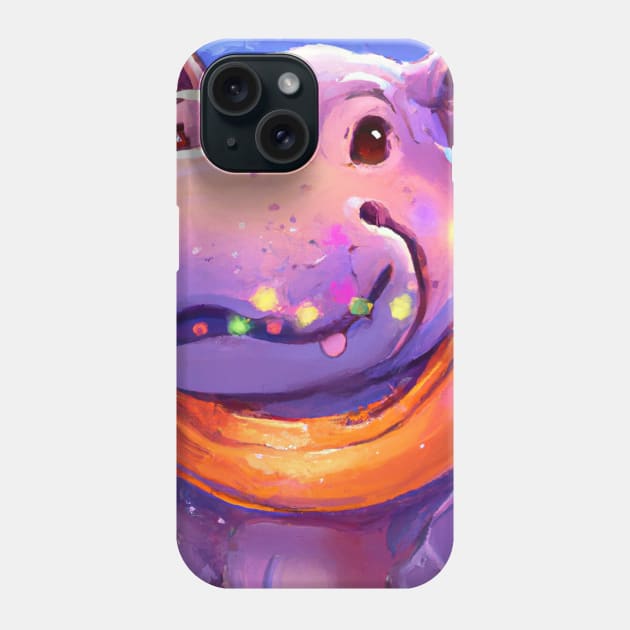 Cute Hippopotamus Drawing Phone Case by Play Zoo