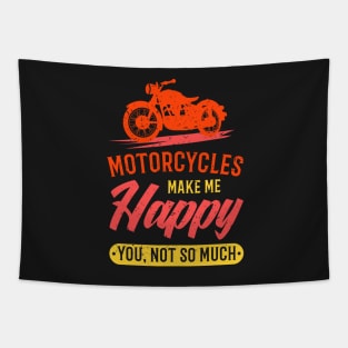 MOTORCYCLE: Motorcycles Make Me Happy Tapestry