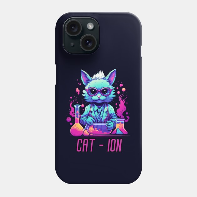 Chemist cat, cation, chemistry, laboratory, kitty in lab, gift present ideas Phone Case by Pattyld