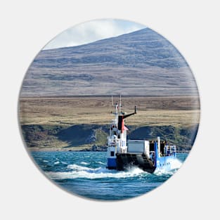 The Jura ferry fighting the tidal current, Islay, Scotland Pin