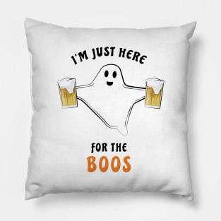 I'm Just Here For The Boos - Funny Halloween Ghost Pillow