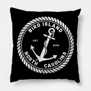 Vintage Anchor and Rope for Traveling to Bird Island, North Carolina Pillow