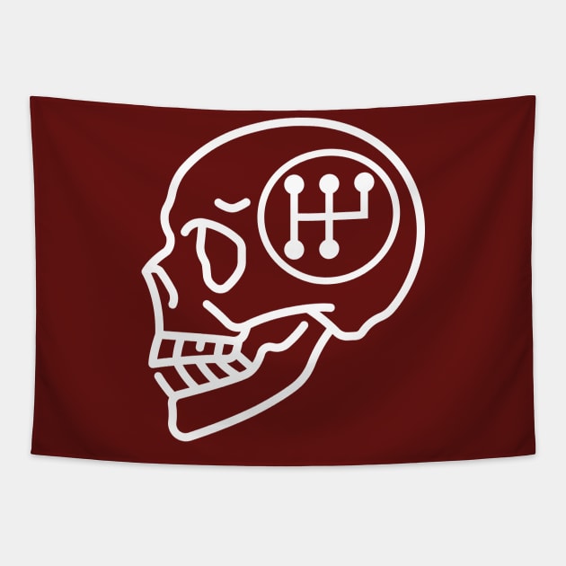 Petrol Head Skull Tapestry by kareemelk